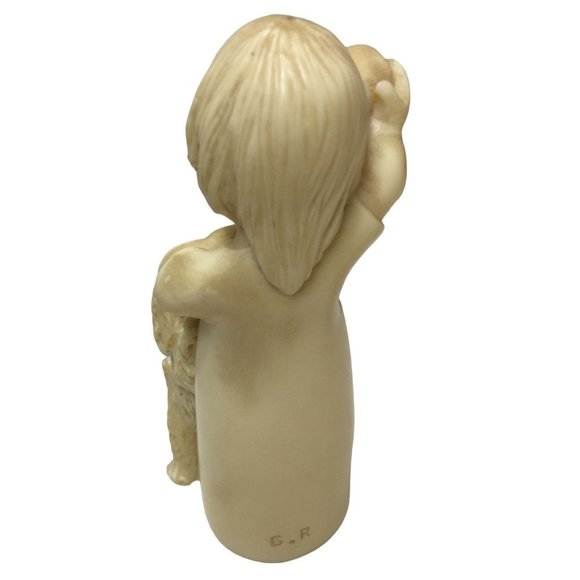 Bianchi Vintage (1979) Alabaster Figurine - Child Playing with Dog - Italy - Con - Picture 3 of 8